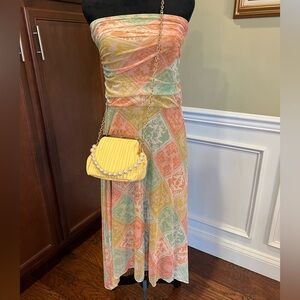 See You Monday Vibrant Strapless Dress